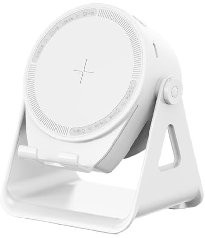 Supporto per telefono con altoparlante, altoparlante a induzione, trattenuto, rotazione a 360 gradi, rilevamento intelligente, interazione, elettronica, per viaggi, all'aperto, auto, comodino, desk