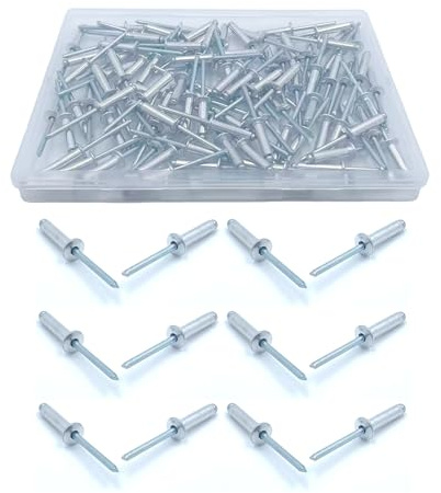 Lot de 120 rivets aveugles en aluminium - 4,8 x 18 mm - Grande bride - Rivets pop en aluminium pour véhicules, meubles, équipement mécanique - Argenté