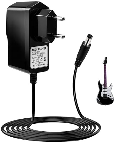 Gitarre Pedal 9V 1A Netzteil Adapter 1.5M für Boss PSA-120S Casio Keyboard Effektpedal Gitarrenpedal Stompbox Looper Piano Zoom Roland ME-80 ME-70 ME-25 ME-50B GT-001 GT-1 RC-1 RC-2 AD-10 DC 5,5x2,1m