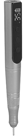 Qudinip Smerigliatrice Elettrica per Unghie, Lucidatrice Portatile Ricaricabile 35000 Giri/min con 6 Teste di Macinazione, per Manicure Pedicure Cura delle Unghie (Grigio)
