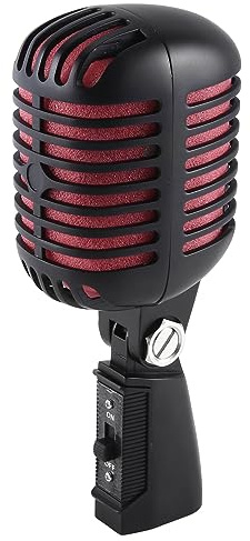 HuddleGlow Microfono Swing in Metallo per Microfono Vocale Dinamico retrò Professionale da 1 Pezzo per Karaoke dal