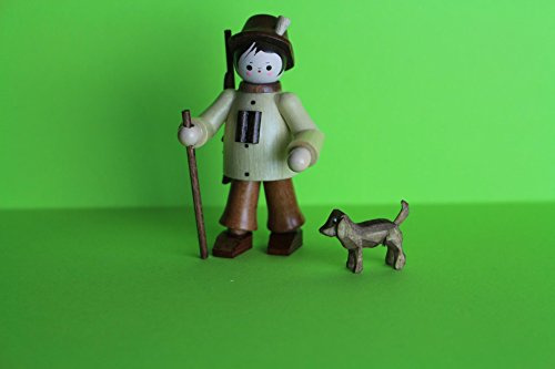 Romy Thiel Figur Förster mit Hund Höhe 6,0cm Neuware Original aus dem Erzgebirge