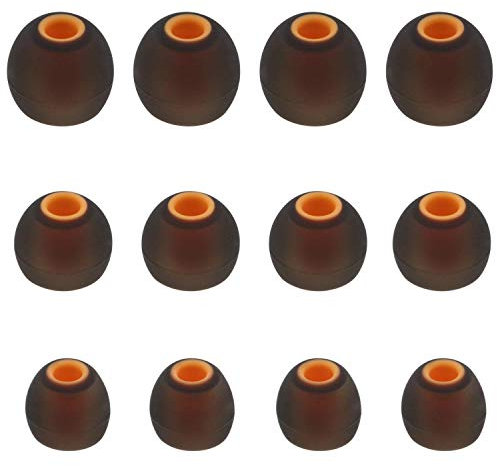 Rayker Ersatz-Ohrstöpsel für JBL Live 200BT Tune 110 BT Tune 120TWS Kopfhörer, S M L Größe Weiche Silikon-Ohrstöpsel für JBL Live 200BT Tune 110 BT Tune 120TWS, 6 Paar S/M/L schwarz/orange
