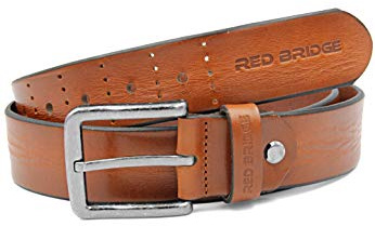 Redbridge Herren Gürtel Echtleder Ledergürtel Leather Belt Scratched Taba 105