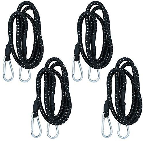 60 Bungee Strap with Metal Carabiners Hook Tie Down Fastener Holder 4pc