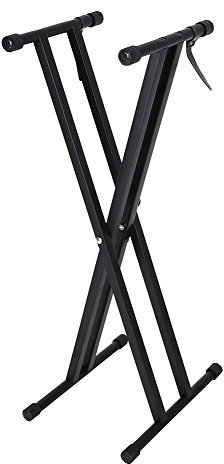 Greensen Keyboard-Ständer Tragbarer X-Style Tastaturständer Doppelstrebiger Klavierständer Höhenverstellbar Keyboardstativ Schwarz Klavier Halterung für E-Piano, Keyboard und Stagepiano