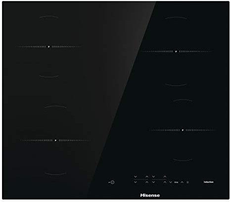 Hisense E6431CB - Placa Vitrocerámica, 4 Zonas, Diseño Minimalista, Encimera de 60Cm, Bloqueo Infantil, Terminación Biselada