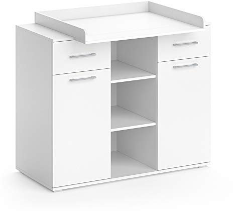 Vicco Wickelkommode Leonie, Wickelaufsatz für die Kommode, Weiß, 113 x 100 cm