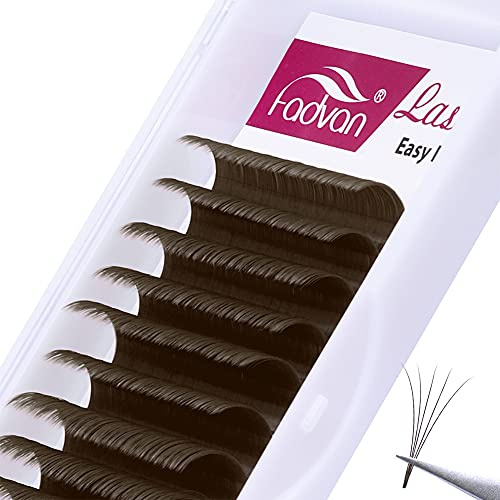 Selbstfächernde Volumen Wimpernverlängerung 0,07 mm D Curl Color Easy Fan Lashes 15-20 mm Mixed Tray Easy Fan Lashes Russische Volumen Wimpernverlängerungen Wimpern Extensions(15-20Mix-D, Brown-0.07)