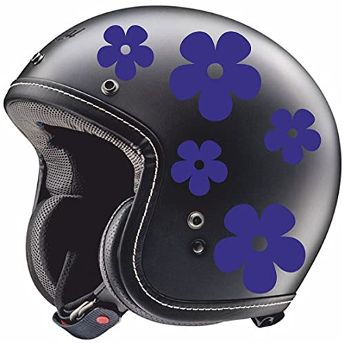 Autocollant Fleurs Casque Femme Décoration pour Scooter Casque Voiture Moto Stickers code C0023 (Bleu 49)