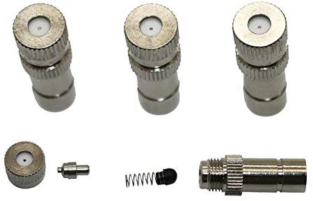 Xiaochen Garden Hose Quick Connect 5~20Bar Low Pressure Copper Mist Nozzle Agriculture Industrial cooling 8mm Slip Lock Quick- connect Sprinklers 30 Pcs (Color : 0.4 mm mist)