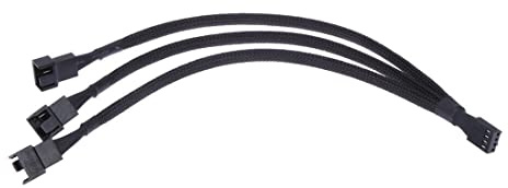 H78S 3-Wege 4-Pin PWM Lüfter Splitter Kabel – PC Gehäuselüfter Verteiler mit 1x Molex Buchse und 3x 4-Pin Stecker, Lüfter Erweiterungskabel für Netzteil & Mainboard, PWM Lüfter Hub für bessere Kühlung