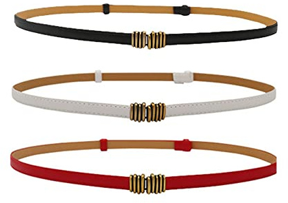 Spydge 3 piezas Cinturones de Cintura Vintage PU Cinturón para Mujer Ancho Cinturón Stretch Pretina con Hebilla de Metal para Vestido Falda