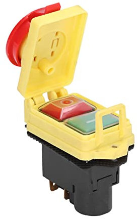 Interruptor electromagnético, interruptor de solenoide de corte eléctrico industrial de 250 V, interruptor de botón de encendido y apagado a prueba de agua con cubierta de parada de emergencia para má