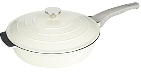 Commichef All in One Pan, Cream, Cast Aluminium, With Lid, Non-Stick, Suitable for Frying, Grilling, Sautéing and More, 28cm, XP-ALL28CR