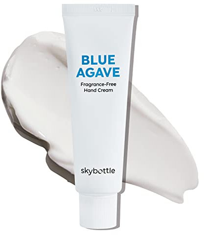skybottle Unscented Blue Agave Hand Cream, Extra Hydrating Lotion, Vegan Certified, Shea Butter, Fast Absorbing, For Dry, Cracked Hands, 1.7 Fl. Oz