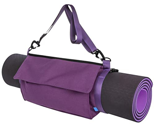 PW TOOLS Yogatasche für Matte,Multifunktions-Yoga-Tragegurt | Verstellbarer Schultergurt, Yogamatte, Reisetasche, gemustertes Segeltuch mit Tasche und Reißverschluss für Yoga, Studio