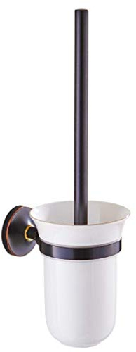 SPOUR Toilettenbürste, Toilettenbürstenhalter aus schwarzer Bronze, WC-Badezimmer, Toilettenbürstenhalter-Set, Badezimmerzubehör, einzelne Keramiktasse, Wandmontage
