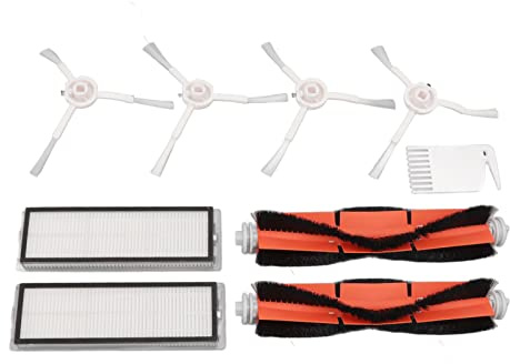 banapoy Ersatzbürsten-Set für Kehrmaschine, Bürstenfilter, Weißes Flachkamm-Set für Mijia 1C, für F9, für 1T, für Mi Robot Vacuum Mop Ersatz