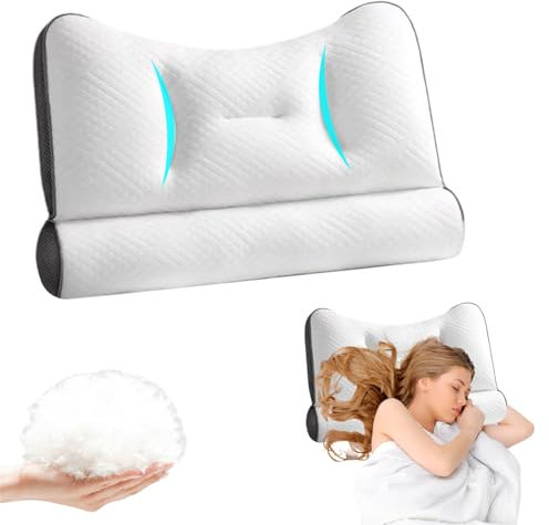 Kidmis äußerst bequemes, ergonomisches Nackenstützkissen, Ergonomisches Schlafkissen, Orthopädisches Kissen Für Nacken- Und Schulterschmerzen, Kopfkissen Für Seiten and Rückenschläfer (Schwarz)