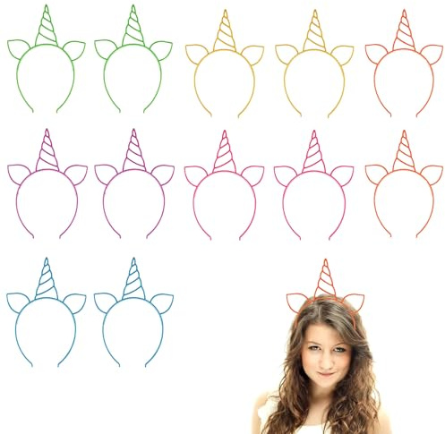 Einhorn Haarreif, Einhorn Stirnband, 12 Stück Unicorn Horn Stirnband, Head Accessoires Party Dekoration, Haarreifen, Haarband für Geburtstag Party Karneval