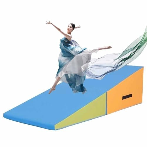 LXHELIVERY Faltbare Gymnastikmatte, Neigungsmatte, Zusammenklappbare Gymnastik-Tumbling-Matte, Für Drinnen Und Draußen, Heimgymnastik-Yoga-Matte Mit Griff