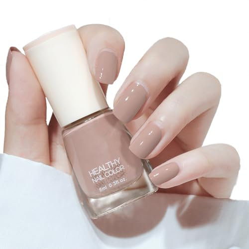 Nude Nail Polish Quick Dry & Long Lasting nude Nail Varnish - Water Based Natural nail polish- No Need Uv Nail Paint For Diy Nail Art Manicure At Home -French Manicure polish (04#)