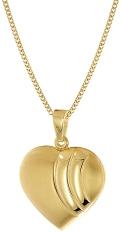 trendor Damen Herz-Anhänger Gold 333 mit vergoldeter Silberkette 68198-45 45 cm
