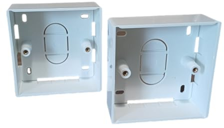 1 Gang 32mm Surface Mounted Electrical Pattress Box, Wall Mounted Outlet Box for RJ-45, USB, Audio/Video, White (2 Pack)