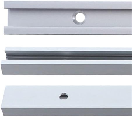 EsportsMJJ T-Schiene für Holzbearbeitung, Aluminiumlegierung, Holzbearbeitungswerkzeuge, Doppelschnittprofil, Universal-T-Schienen mit vorgebohrten Befestigungslöchern (300 mm)