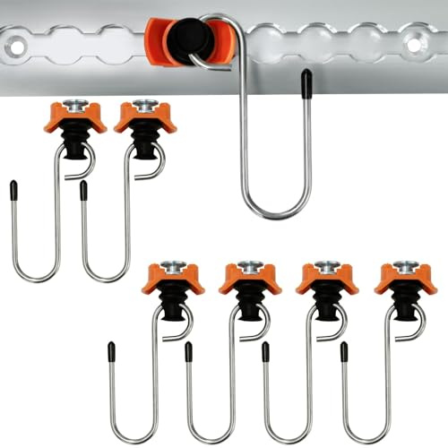 6 Fittinge mit Haken für Airlineschiene, Airlineschiene Zubehör zum Aufhängen bis 50kg Airlineschienen Fitting für Lieferwagen Wohnmobile LKWs