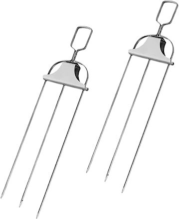 MERRYHAPY 2pezzi Forchette Per Bbq Rotanti Inossidabile Per Grigliate Di e Verdure Per Cottura All Aperto e Spiedo Rotante