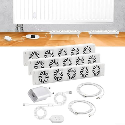 Smart Radiator Fan for BOOSTer Extension Set, for BOOST Radiator Fan Energy-Efficient Heating System Automatic Temperature Control Quiet Operation For Home Comfort(Trio-Set)