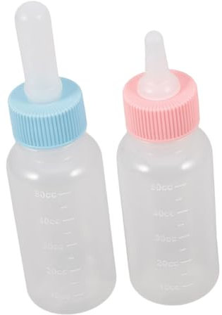 CIYODO 2 Stück-Pack Milchflaschen Für Kleintiere Welpen Und Katzenmilchflasche Aus Robustem Silikon Mit 50ml Fassungsvermögen Für Ziegen Kälber Und Jungtiere
