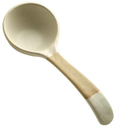 Serving Tablespoons Vintage Ceramic Large Soup Spoon Colorful Dessert Spoon Long Handle Dinner Spoons Anti-scald Porcelain Spoons for Soup, Sauce Eating Dessert Appetizers Cereal Spoons(White)