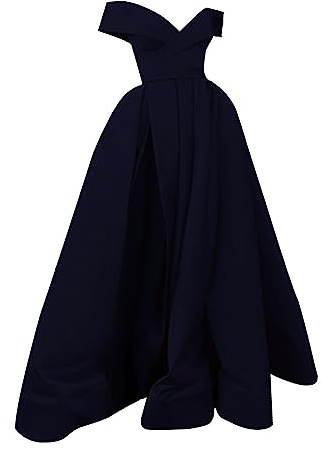 FNKDOR Robe de soirée Longue pour Femme Robe de soirée avec Fente sans Manches Robe de Cocktail Robe de mariée Col en V Robe de Danse Épaules Dénudées Robes de Bal Robe Longue(Le Noir,M)