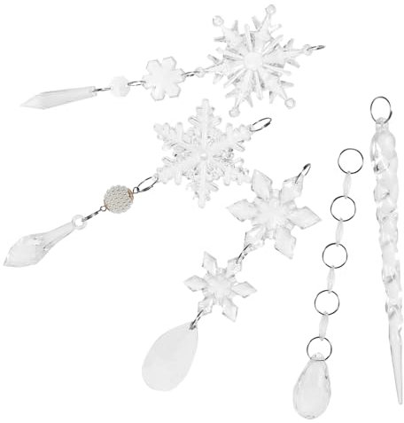 Cabilock 18stücke Schneeflocke Anhänger Acryl Weihnachten Dekoration Hängend Ornament Fenster Baum Party Schmuck