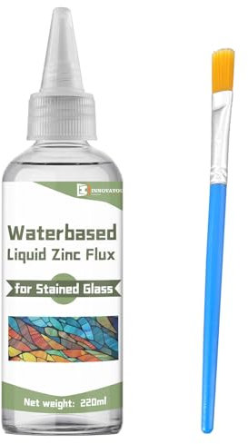 INNOVAYOU Flüssiges Flussmittel-Löten, 220 ml, Buntglas-Flussmittel zum Löten, verbessert die Festigkeit, verwendet zum Schweißen und Reparieren von Buntglaswerkzeugen