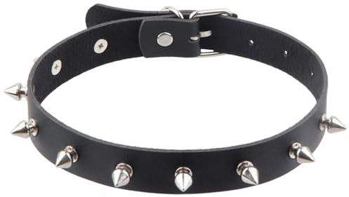 OAOSDH 1 Piece Metal Niet -Erring, Schwarzer Rockkragen, Stilvolle Persönlichkeit, Verstellbare Halskette Für Frauen, Colarbone -Kettenzubehör Im Punkstil.