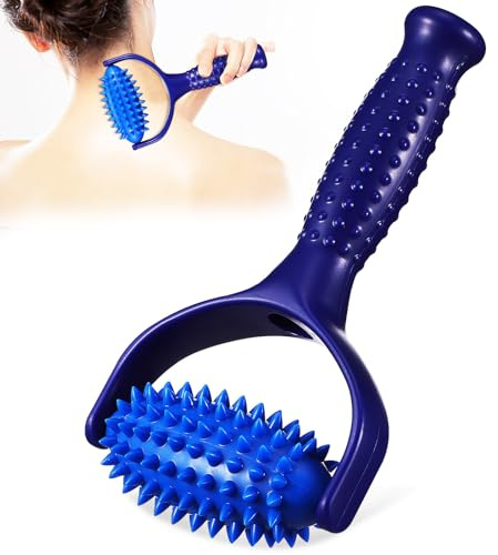 Massagestab Blaue Massagerolle aus Abs und Pvc für Körpermassage | Leicht, Manuell Bedienbar, zur Lockerung von Verspannungen, für Yoga und Sitzende Personen, Überall Nutzbar