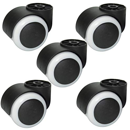 5X Caster Wheels,Swivel Castor Wheel,Twin Wheel Furniture Castors,Diameter50mm(2in),Suitable for The Bottom of Small Equipment (Threaded Rod) (Circlip)
