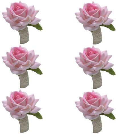 JITNGM 6pcs Blumen Rose Serviettenhalter Rose Servietten Ringe Hochzeitstisch Dekorationen Für Zeremonie Jubiläum