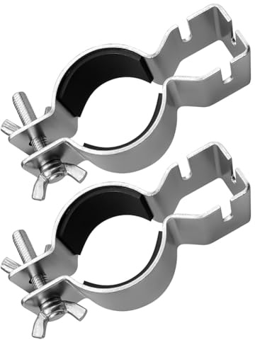 Lumlflc 2Pcs Adjustable Upright Clamp for 1.5in Diameter or 2in Diameter Brackets, Pipe and Drape Clamps for Hanging Accessories