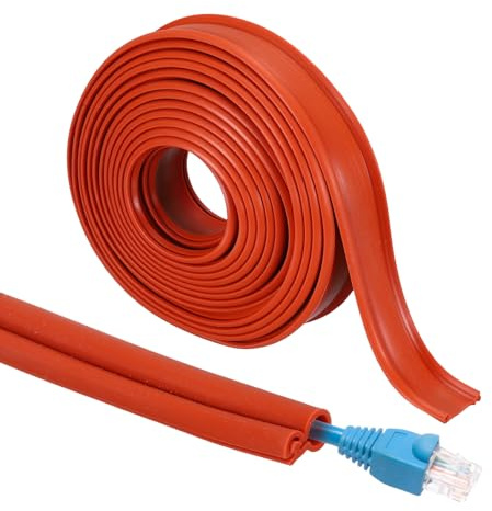 sourcing map 10ft Cable Management Sleeve, 5/32 Inch ID Flexible Cord Wires Hider Cover Insulation Snap-fit Protector for Substation, High-voltage Electrical Networks, Red