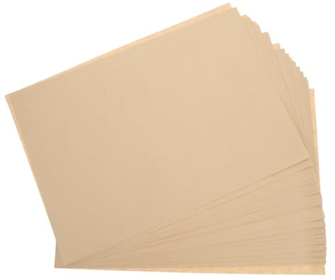 DOITOOL 50Pcs Light Brown Retro Paper Sheets Unbleached Antique-Looking Parchment for Certificates Diplomas Letter Writing and DIY Projects