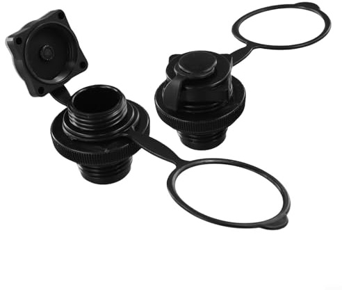 Besttoolifes Lot de 2 bouchons de valve de radeau gonflables filetés pour matelas pneumatique de canoë, pneumatique, matelas de piscine, bateau, plugger de remplacement pour PVC avec bouchon étanche