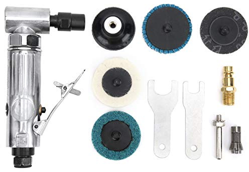 Máquina de grabado herramienta de pulido neumática con ángulo de curvatura de 90° con disco de esmeril AG 315BS para fundición de neumáticos de madera y Metal (Conector UE)