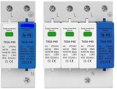 LSCCLMKJ 1pcs AC SPD Din Rail 1P+NPE 3P+NPE 50KA T1 T2 385V 275V 255V House Surge Protector Protective Low-Voltage Device Lightnings Arrester