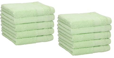 Betz 10 Stück Seiftücher Seiftuch Seiflappen Set Palermo 100% Baumwolle Größe 30x30 cm grün