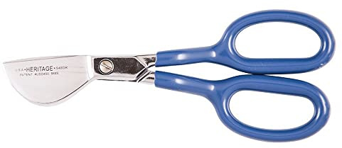 Klein Tools G548DR Scissors, Made in USA, Duckbill Napping Shear with Large Ring Offset Handles and Knife Edge for Left-Hand or Right-Hand Use, 7-Inch
